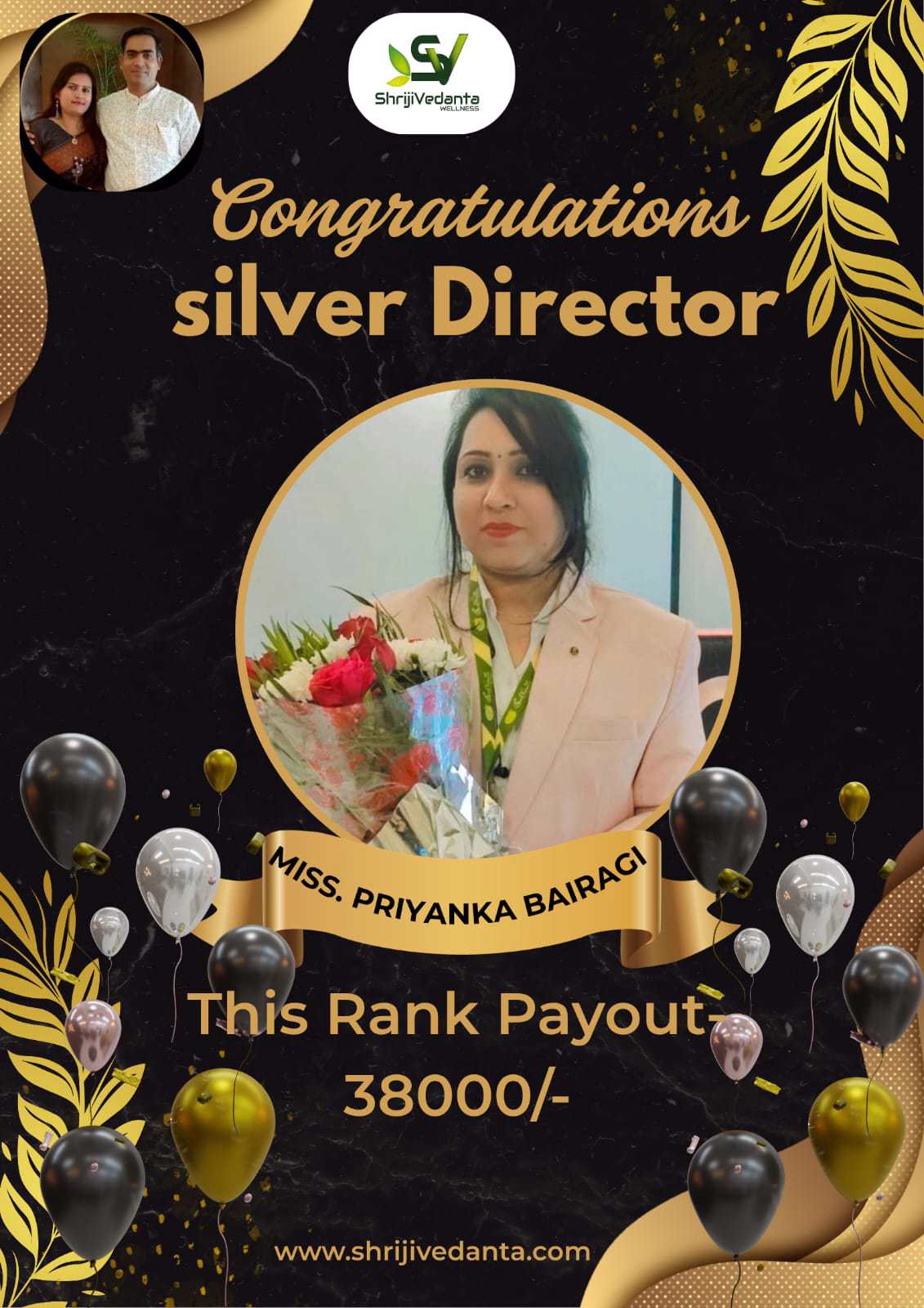 FIRST  SILVER DIRECTOR  MISS.PRIYANK BAIRAGI
